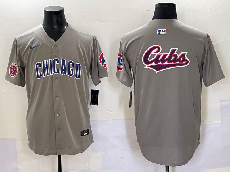 Men 2025 Chicago Cubs Blank Grey Game Nike MLB Jersey style 36